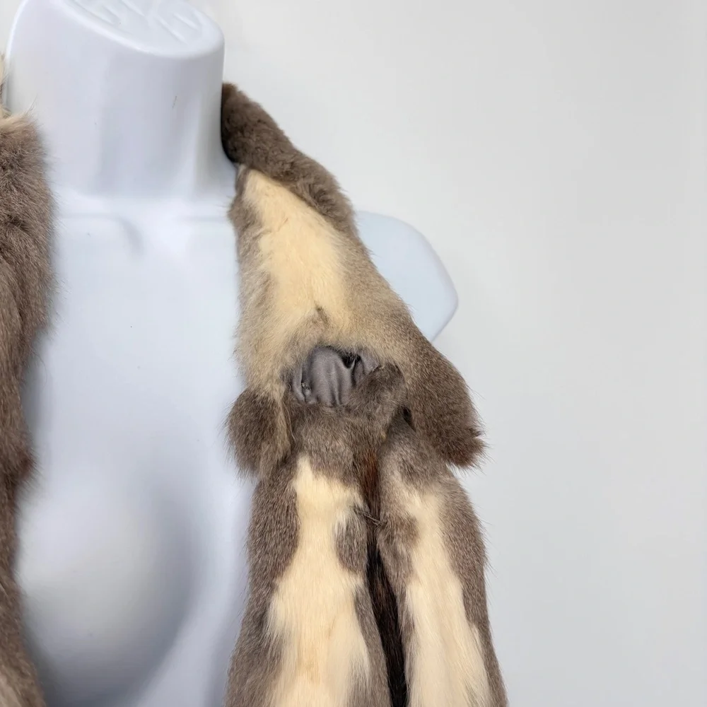 VTG‎ 30’s Italy Fareris 6 Pelts Full Body Real Minks Scarf Pastel Size 44x5.5”